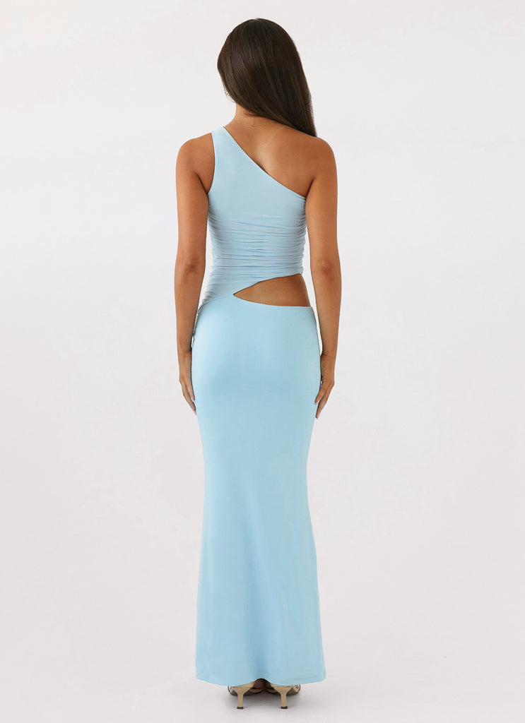 Wardrobe Club™ | Luna One Shoulder Maxi Dress - Sky Blue