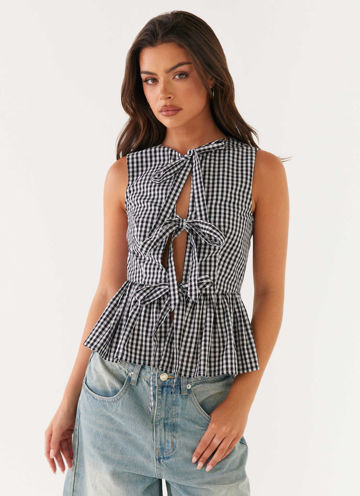Wardrobe Club™ | Maya Tie Top - Black