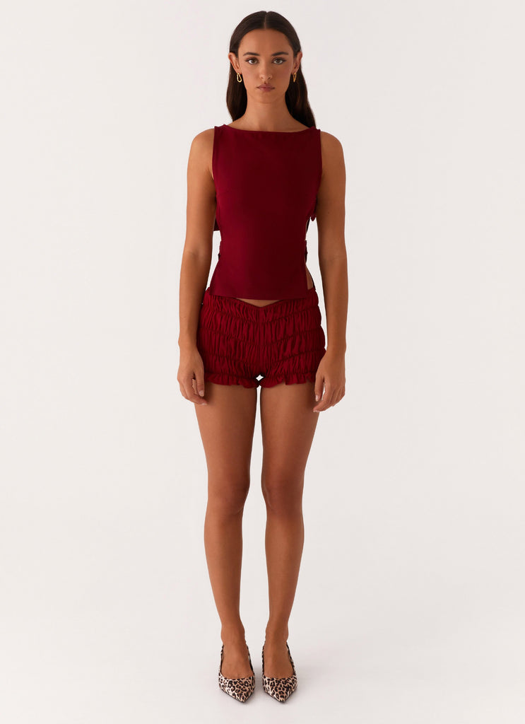 Wardrobe Club™ | Buckle Top - Maroon
