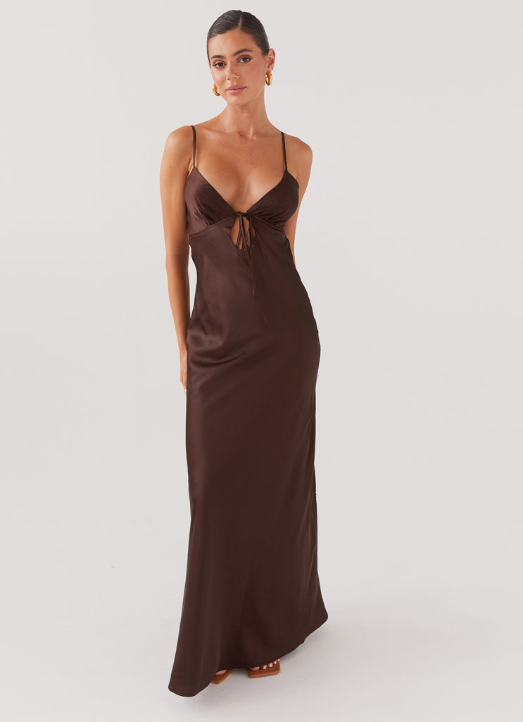 Wardrobe Club™ | Dew Satin Dress – Chocolate