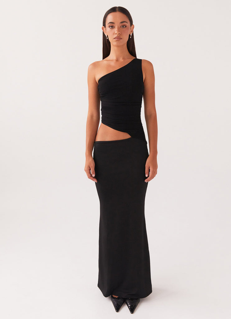 Wardrobe Club™ | Luna One Shoulder Maxi Dress - Black
